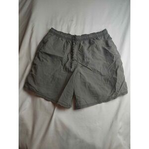 Islander Mens Nylon Swim Trunks Large Gray Green Mesh Lined Board Shorts